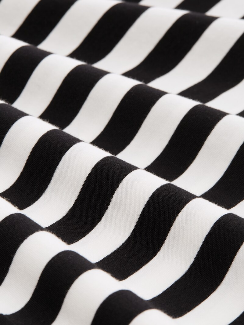 Tom Tailor T-Shirt mit Stickerei - Black White Stripe