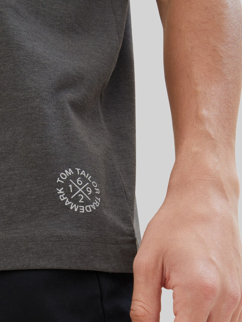 Tom Tailor Basic T-Shirts im 2er-Pack - Dark Grey Melange