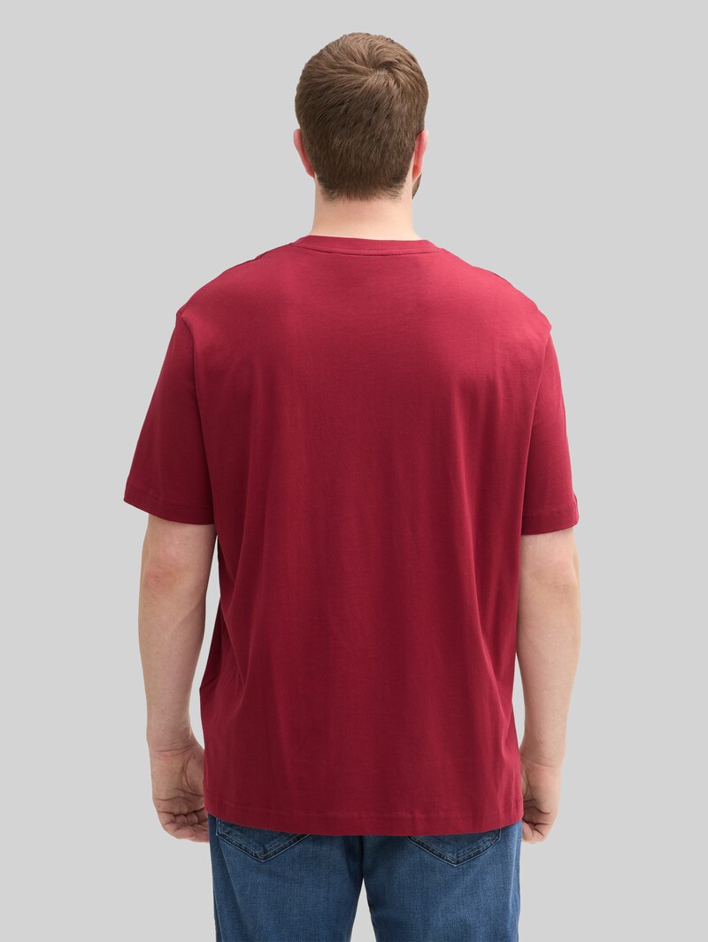Tom Tailor Plus Size - T-Shirt mit Logo Print - Deep Red