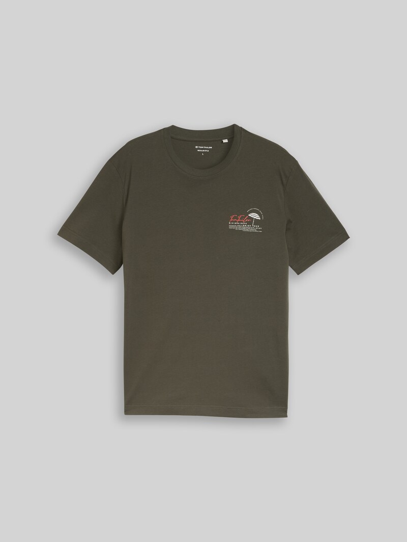 Tom Tailor T-Shirt mit Print - Deep Leaf Green