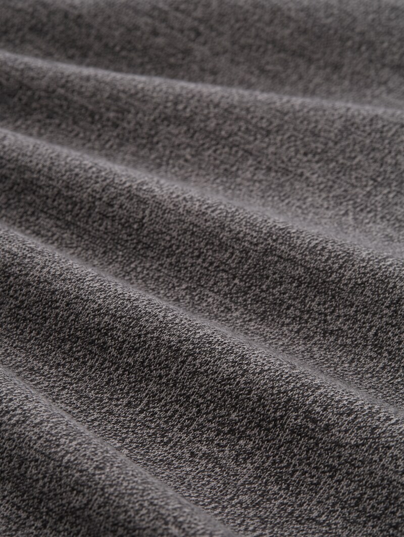 Tom Tailor Troyer Strickpullover aus Baumwolle - Black Grey Mouline