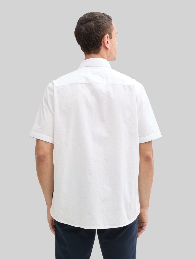 Tom Tailor Regular Fit Kurzarmhemd mit Brusttasche - White