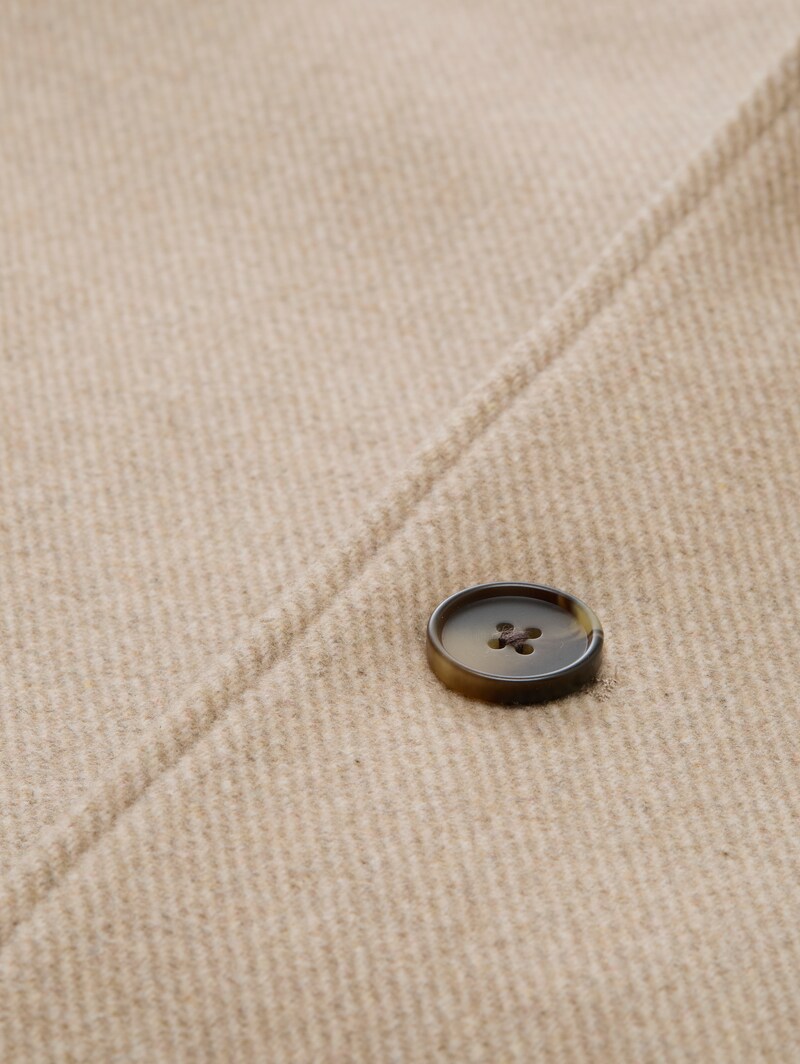 Tom Tailor Wollmantel mit Reverskragen - Taupe Wool Twill