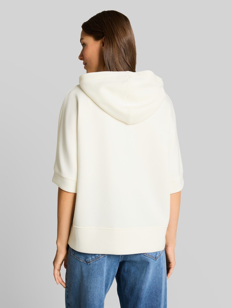 Tom Tailor Hoodie Sweatshirt aus Scuba - Whisper White