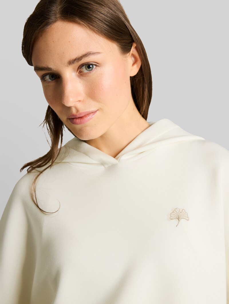 Tom Tailor Hoodie Sweatshirt aus Scuba - Whisper White
