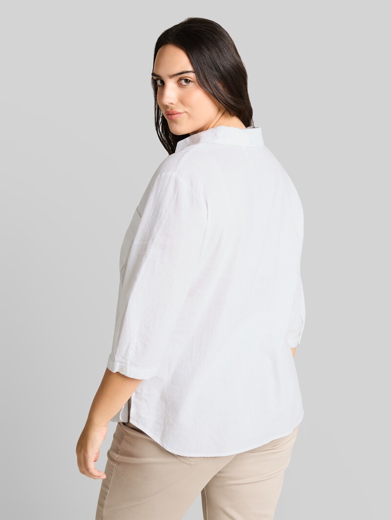 Tom Tailor Plus Size - Hemdbluse mit Leinenanteil - White