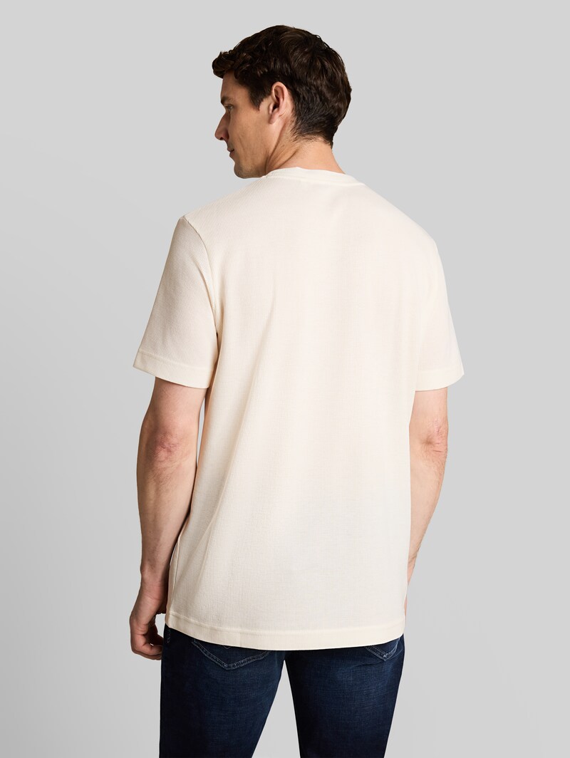 Tom Tailor T-Shirt mit Waffelstruktur - Gardenia White