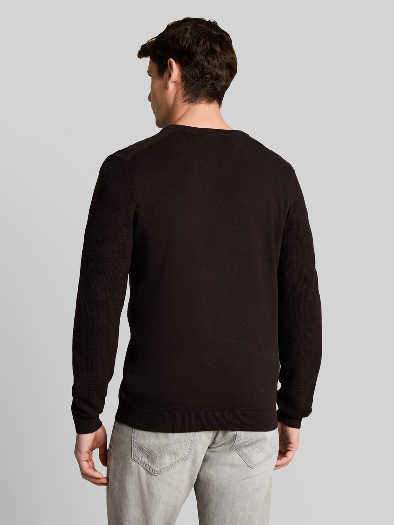 Tom Tailor Strickpullover aus Baumwolle - Mouline Brown Black