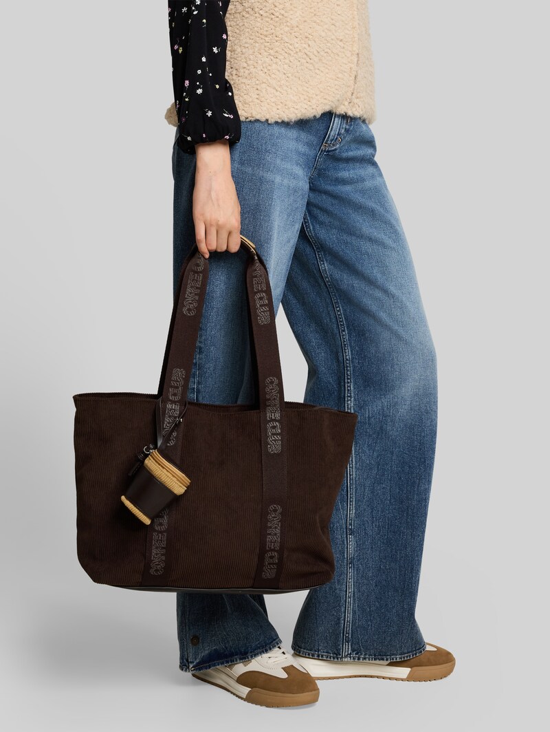 Tom Tailor TTCORTINI L Shopper mit Anhänger - Dark Brown