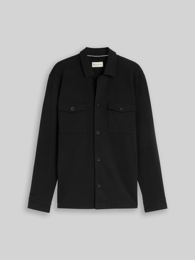 Tom Tailor Sweat-Overshirt mit Taschen - Black