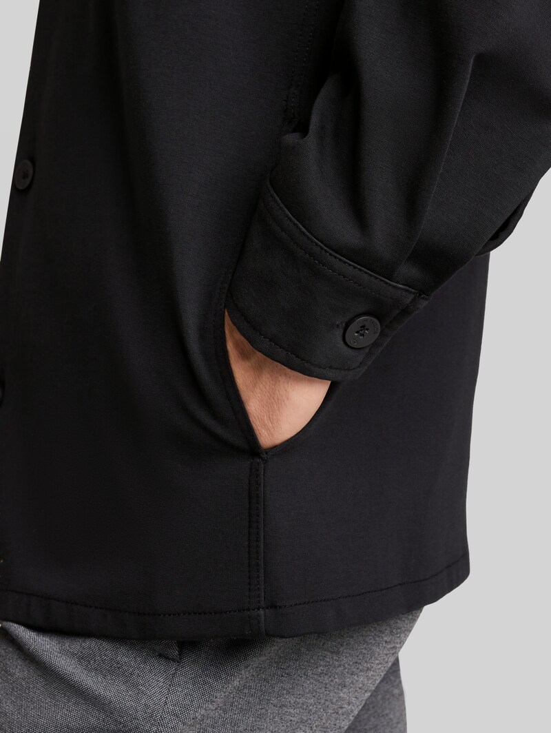 Tom Tailor Sweat-Overshirt mit Taschen - Black