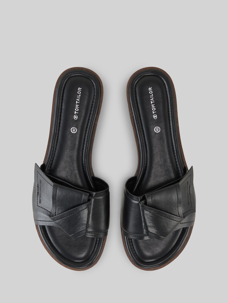 Tom Tailor Flache Sandalen mit Schleifen-Detail - Black