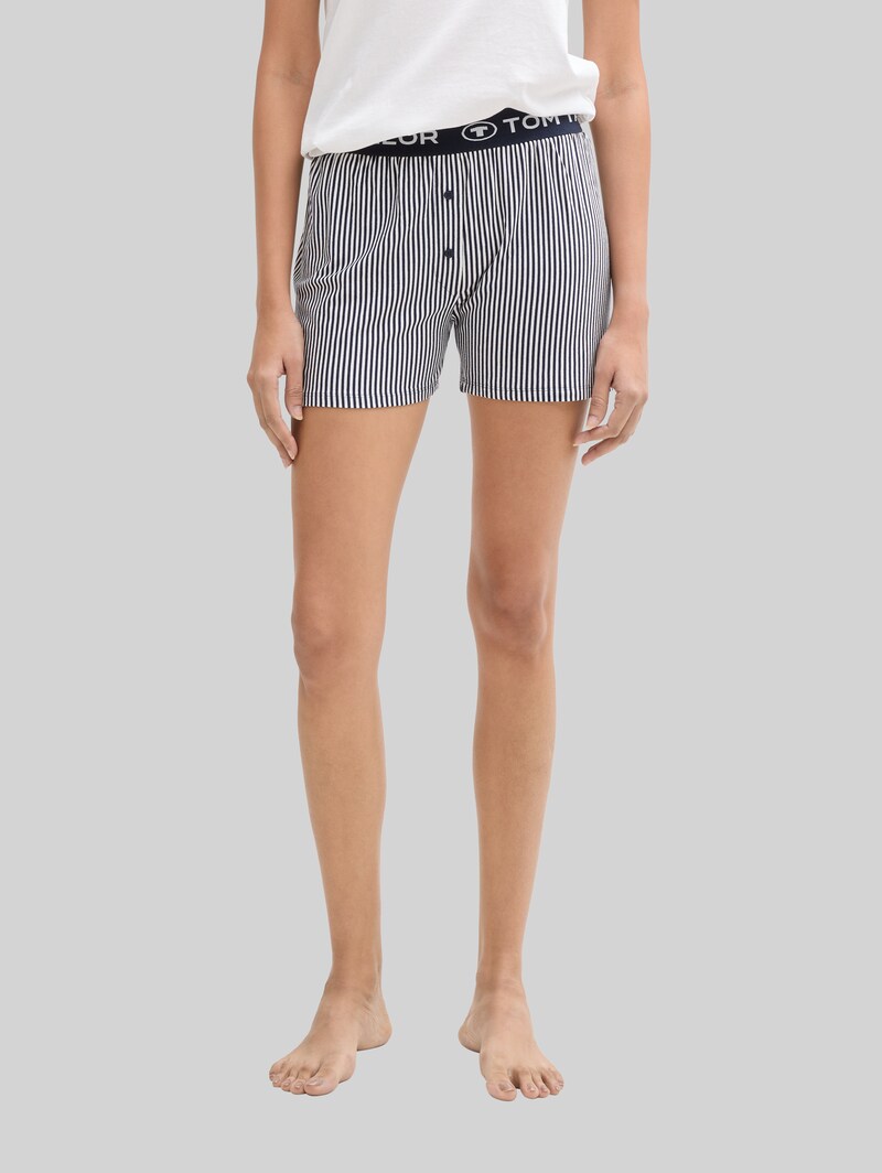 Tom Tailor Pyjama-Shorts mit Streifenmuster - Blue Stripes Tom Tailor Pyjama-Shorts mit Streifenmuster - Blue Stripes
