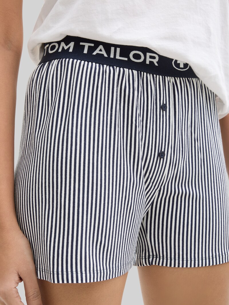 Tom Tailor Pyjama-Shorts mit Streifenmuster - Blue Stripes