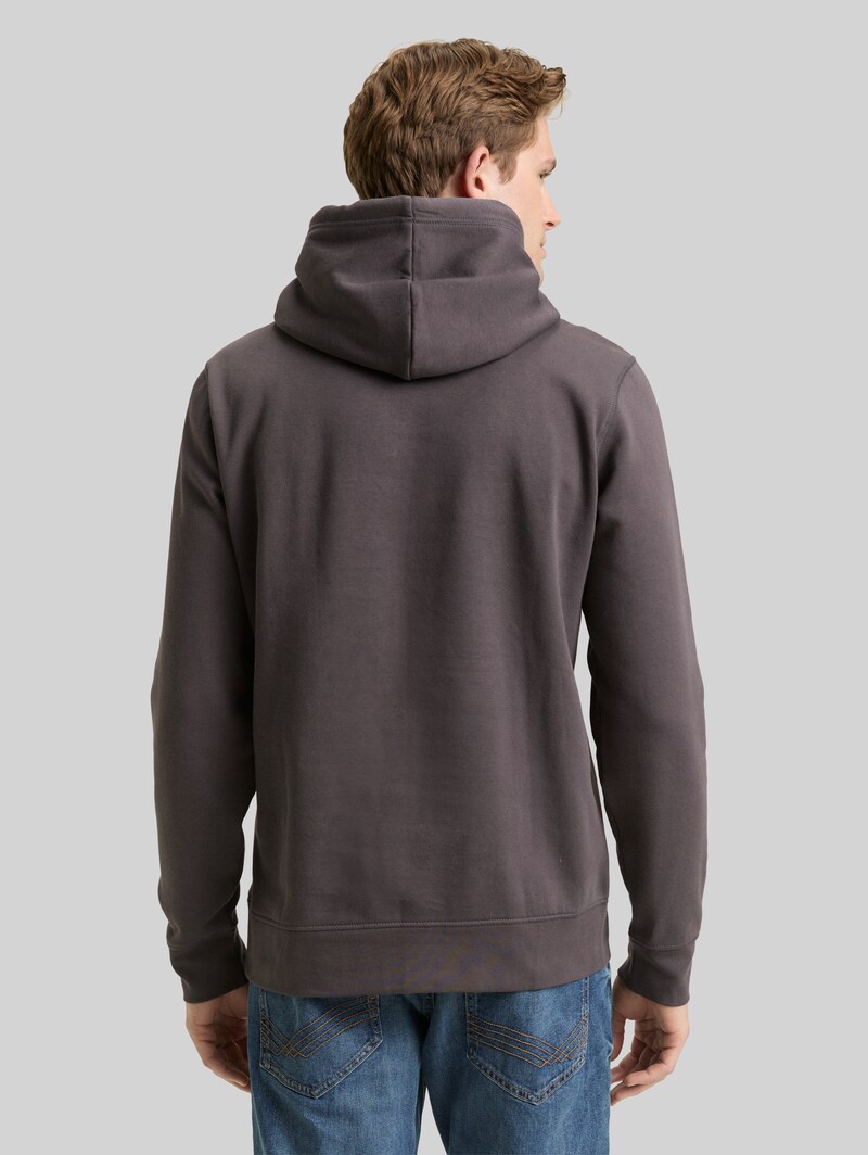 Tom Tailor Hoodie Sweatshirt mit Logo-Print - Tarmac Grey