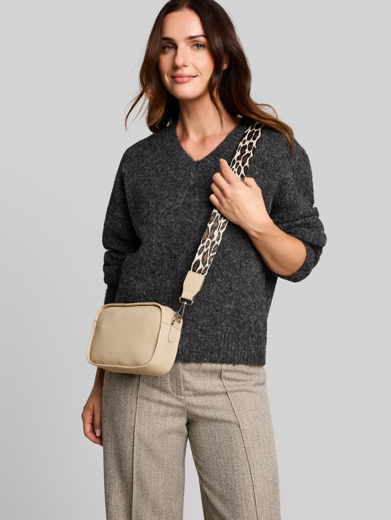 Tom Tailor TTTATIANA Umhängetasche mit gemustertem Webriemen - Beige / Beige