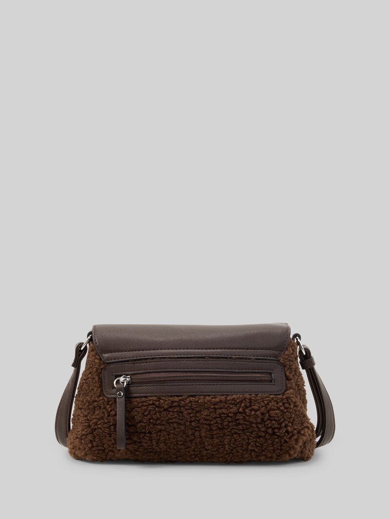 Tom Tailor TTZELINA S Umhängetasche mit Teddyfell - Dark Brown