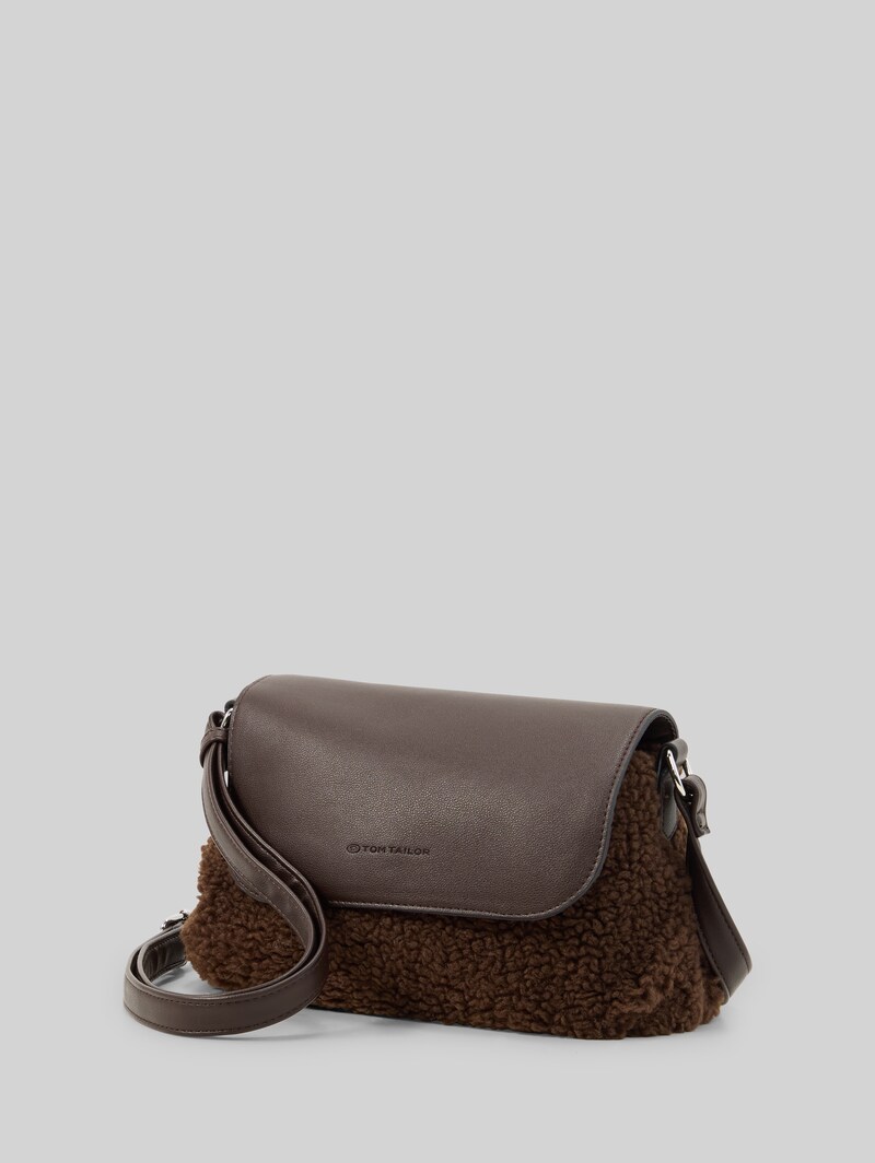 Tom Tailor TTZELINA S Umhängetasche mit Teddyfell - Dark Brown