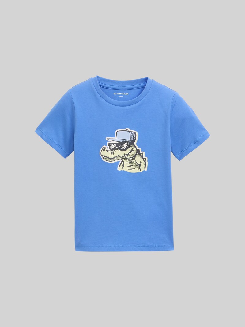 Tom Tailor Glow-in-the-Dark T-Shirt - Soft Mid Blue