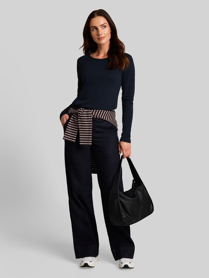 Tom Tailor Basic Langarmshirt aus Baumwolle - Sky Captain Blue