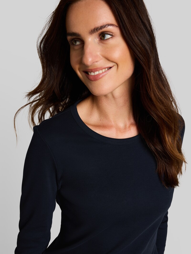 Tom Tailor Basic Langarmshirt aus Baumwolle - Sky Captain Blue