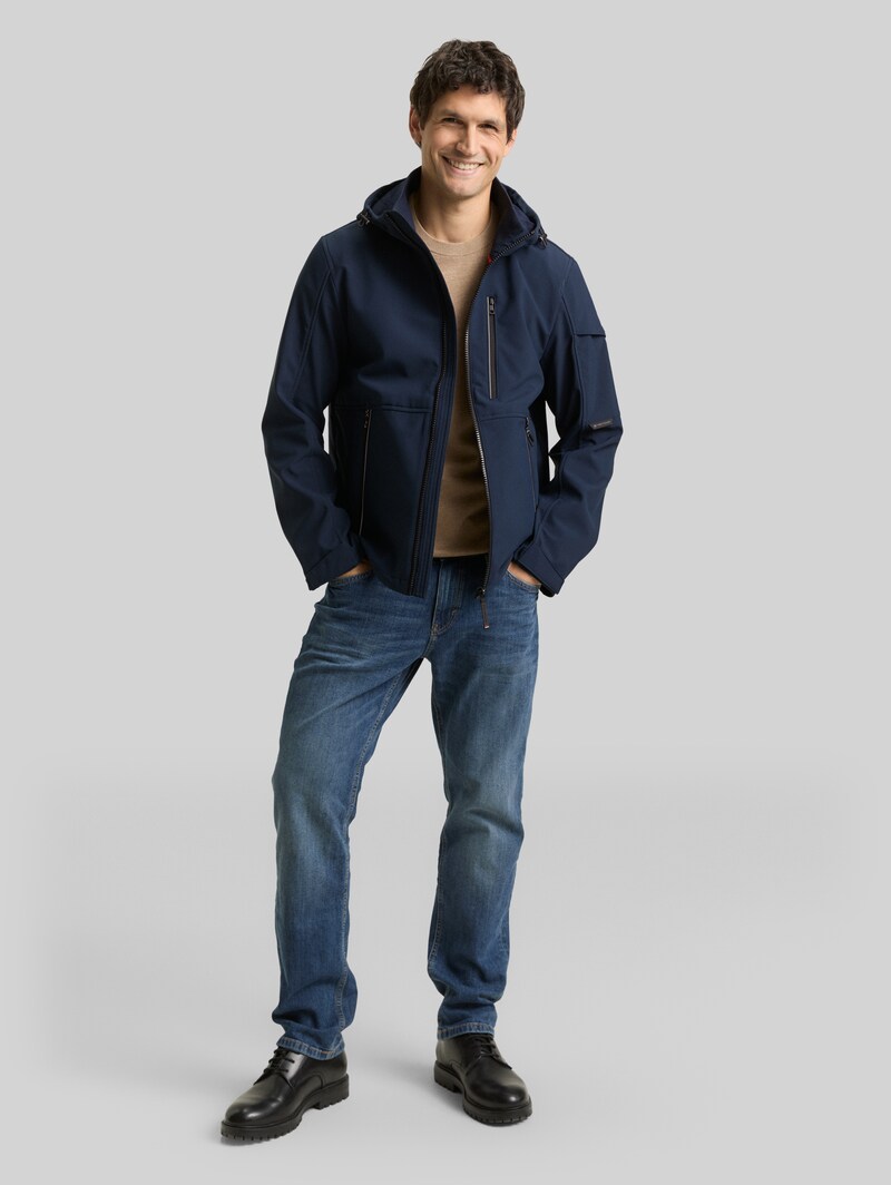 Tom Tailor Softshell Jacke mit Kapuze - Sky Captain Blue