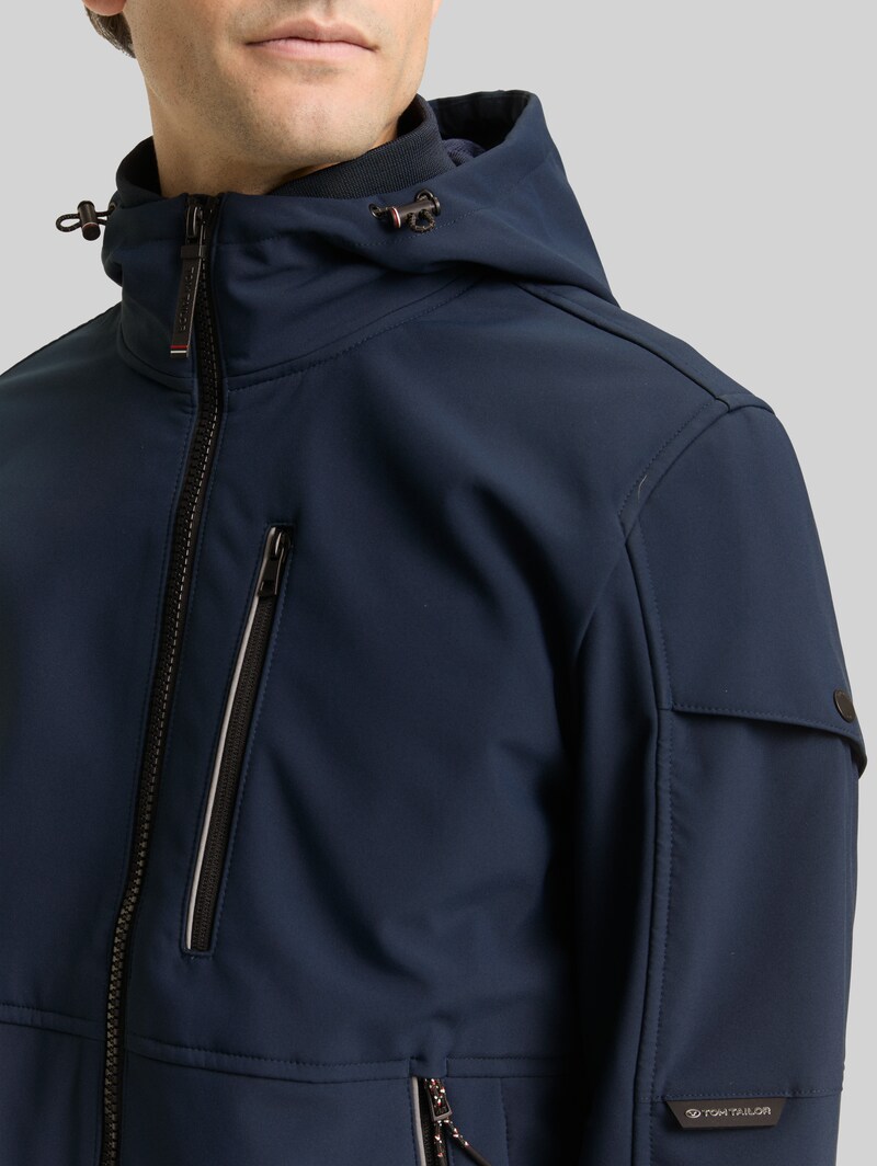 Tom Tailor Softshell Jacke mit Kapuze - Sky Captain Blue