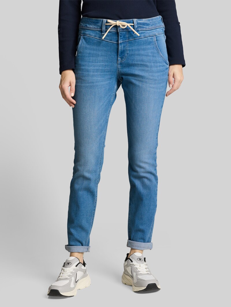 Tom Tailor TTMAYA TAPERED Stretch Jeans mit Kordelzug - Bright Blue Denim