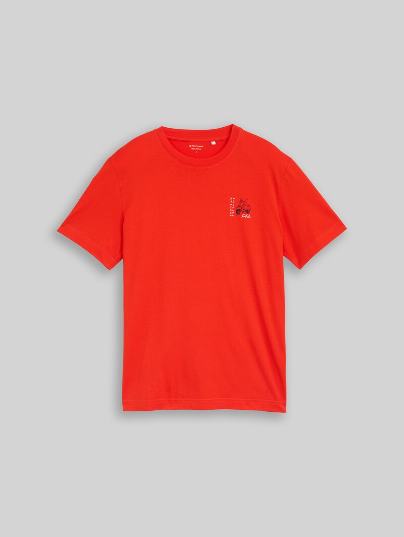 Tom Tailor T-Shirt mit Print - Orange Red