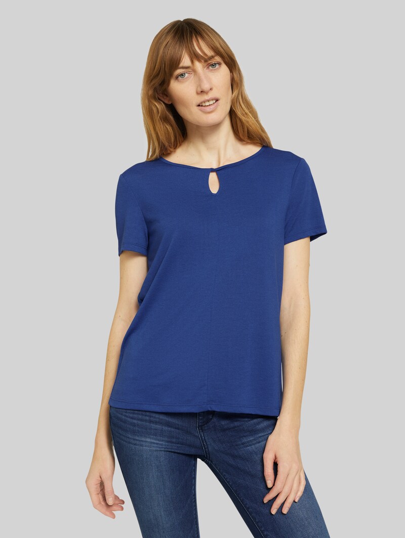 Tom Tailor T-Shirt mit Knotendetail - Anemone Blue