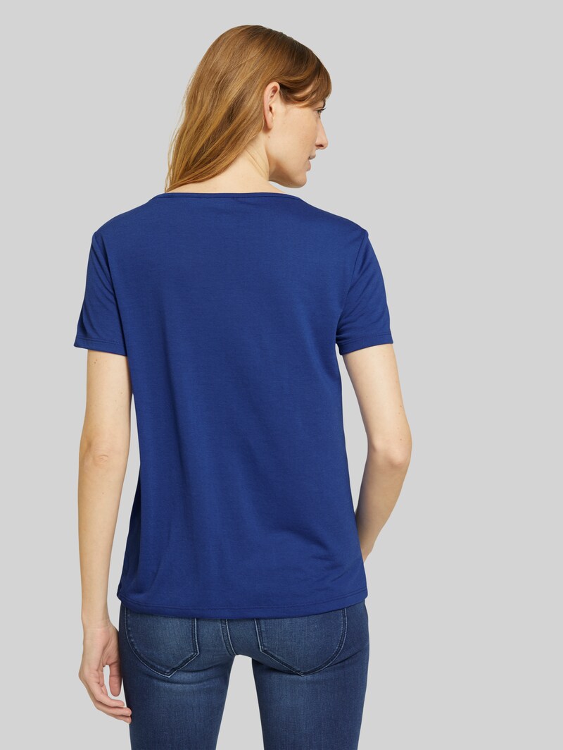 Tom Tailor T-Shirt mit Knotendetail - Anemone Blue