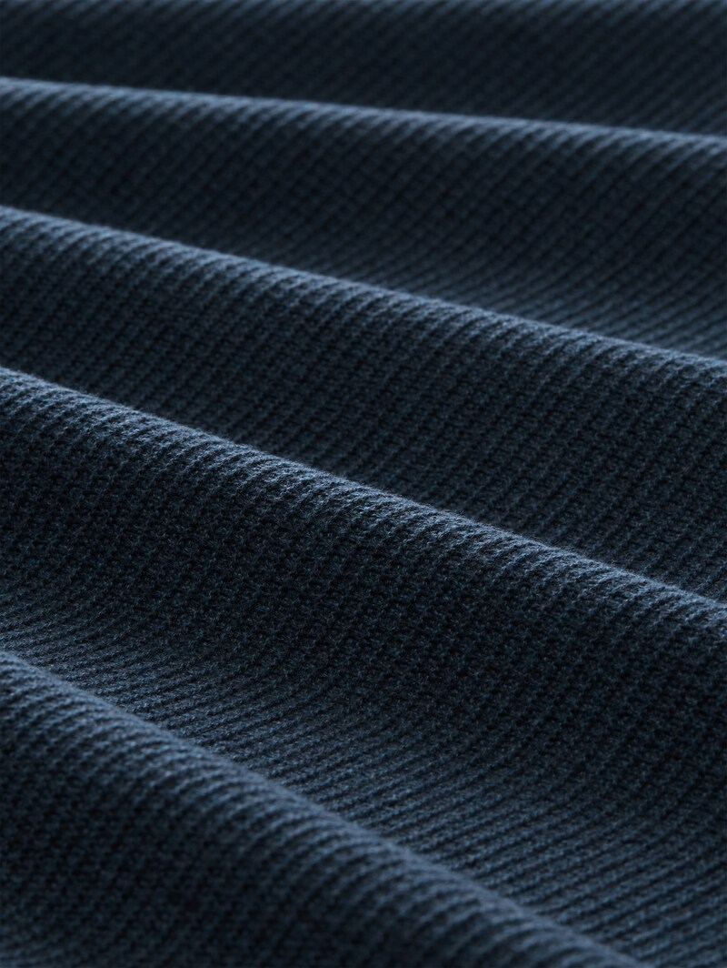 Tom Tailor Strickpullover aus Baumwolle - Mouline Blue Navy