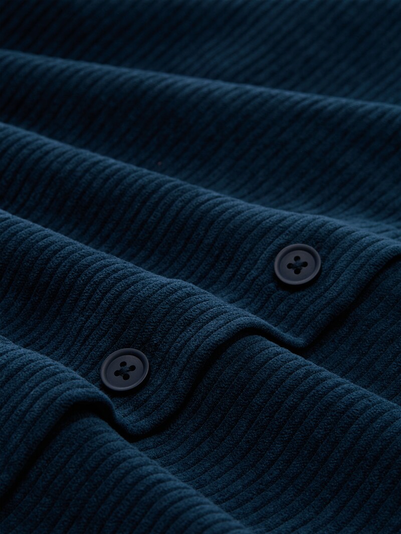 Tom Tailor Boxy Fit Cordbluse - Dark Sea Petrol