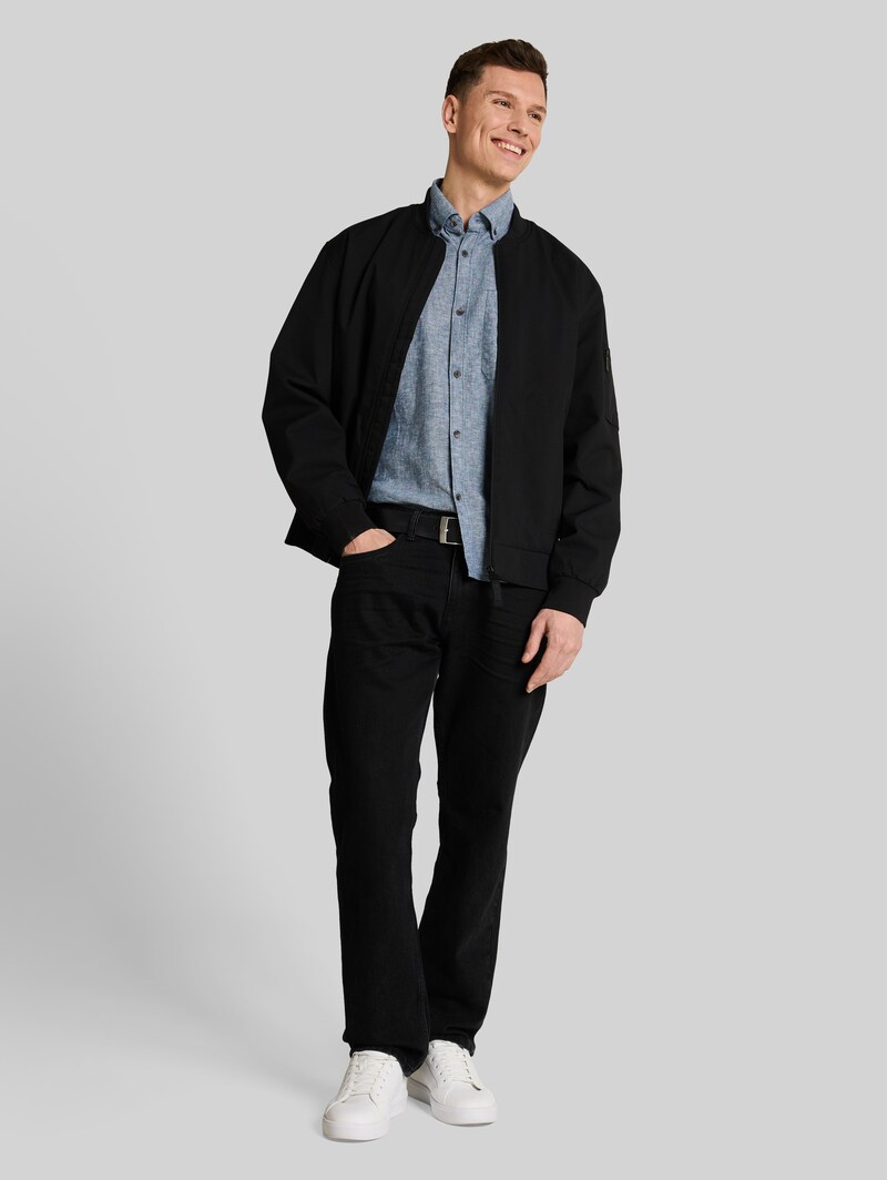 Tom Tailor Relaxed Fit Hemd mit Leinenanteil - Nighttime Blue Chambray