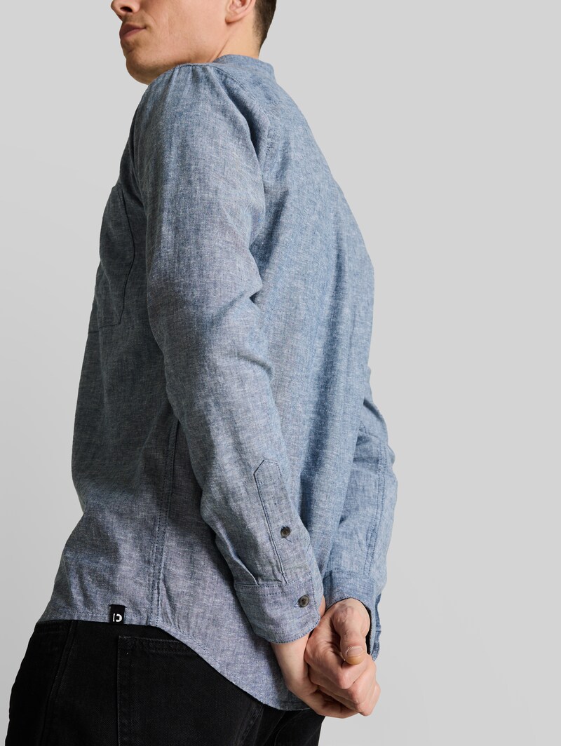 Tom Tailor Relaxed Fit Hemd mit Leinenanteil - Nighttime Blue Chambray