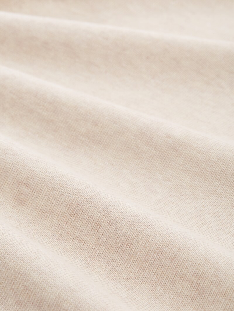 Tom Tailor Pullover mit V-Ausschnitt - Desert Sand Melange