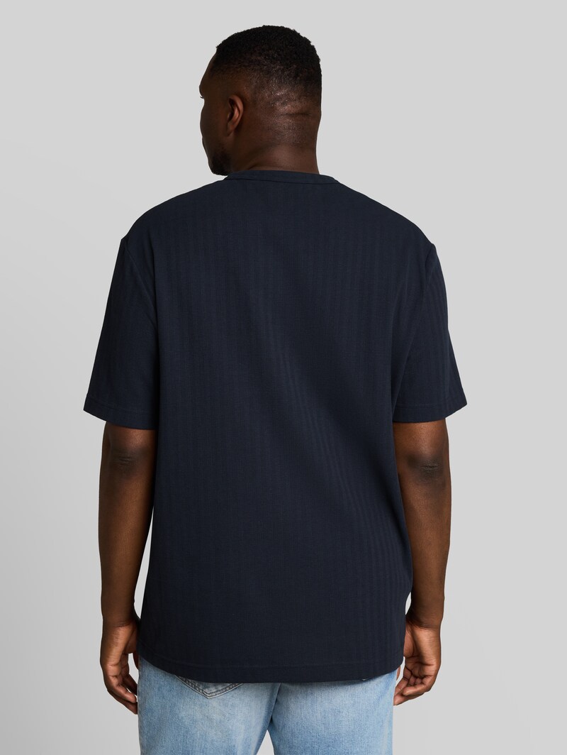 Tom Tailor Plus Size - T-Shirt mit Waffelstruktur - Sky Captain Blue