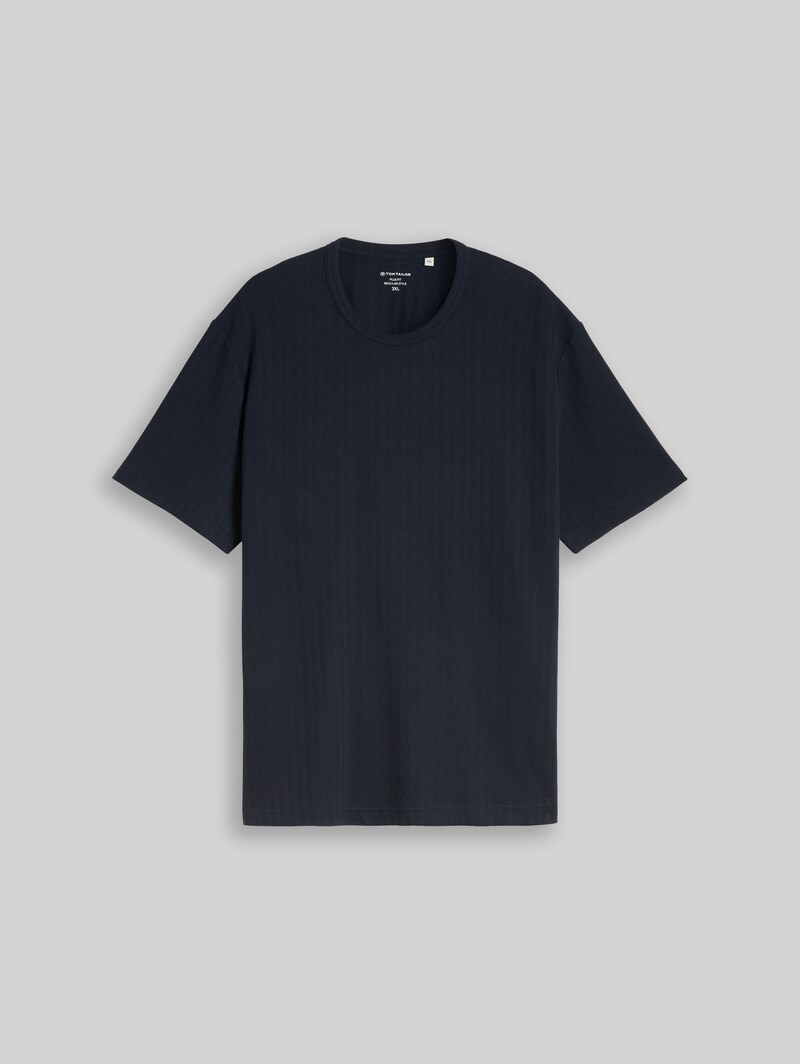Tom Tailor Plus Size - T-Shirt mit Waffelstruktur - Sky Captain Blue