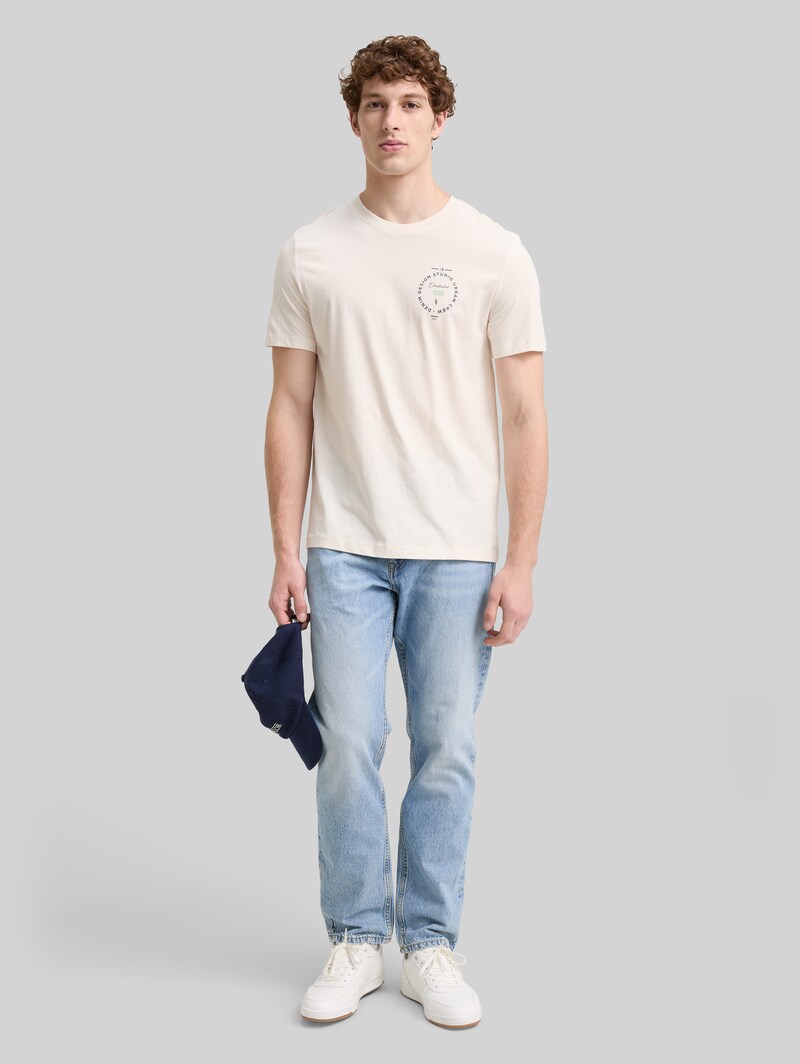 Tom Tailor T-Shirt mit Print - Gardenia White