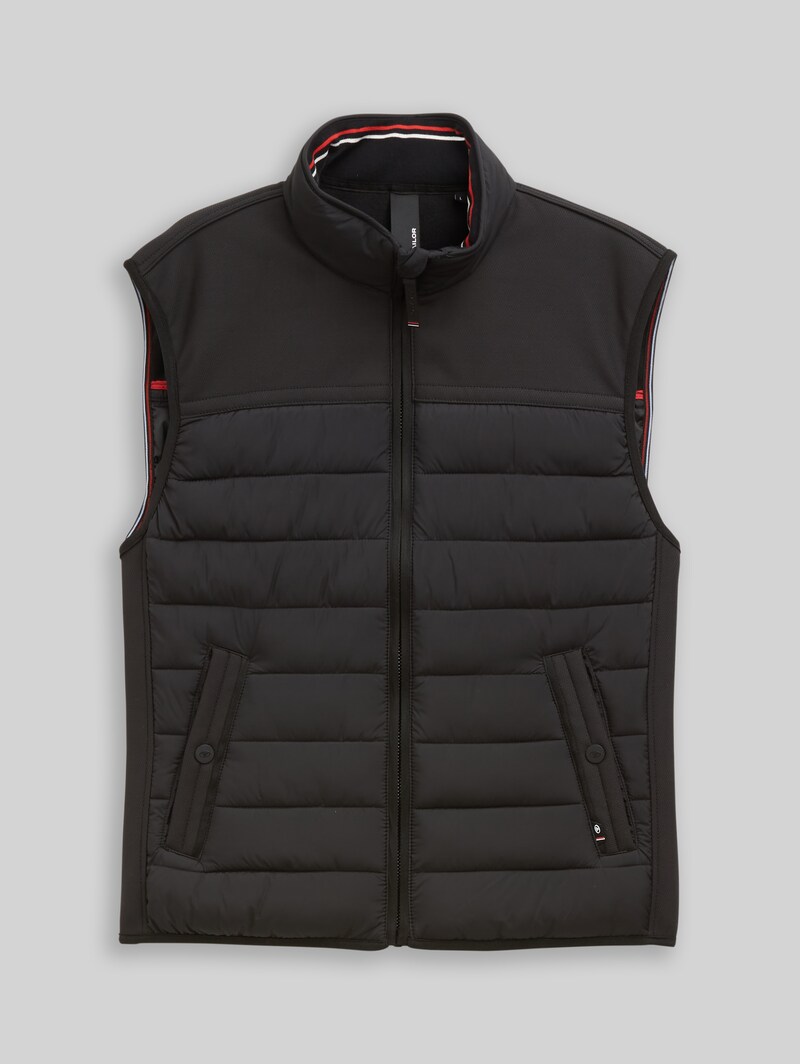 Tom Tailor Hybrid Steppweste mit Stehkragen - Black