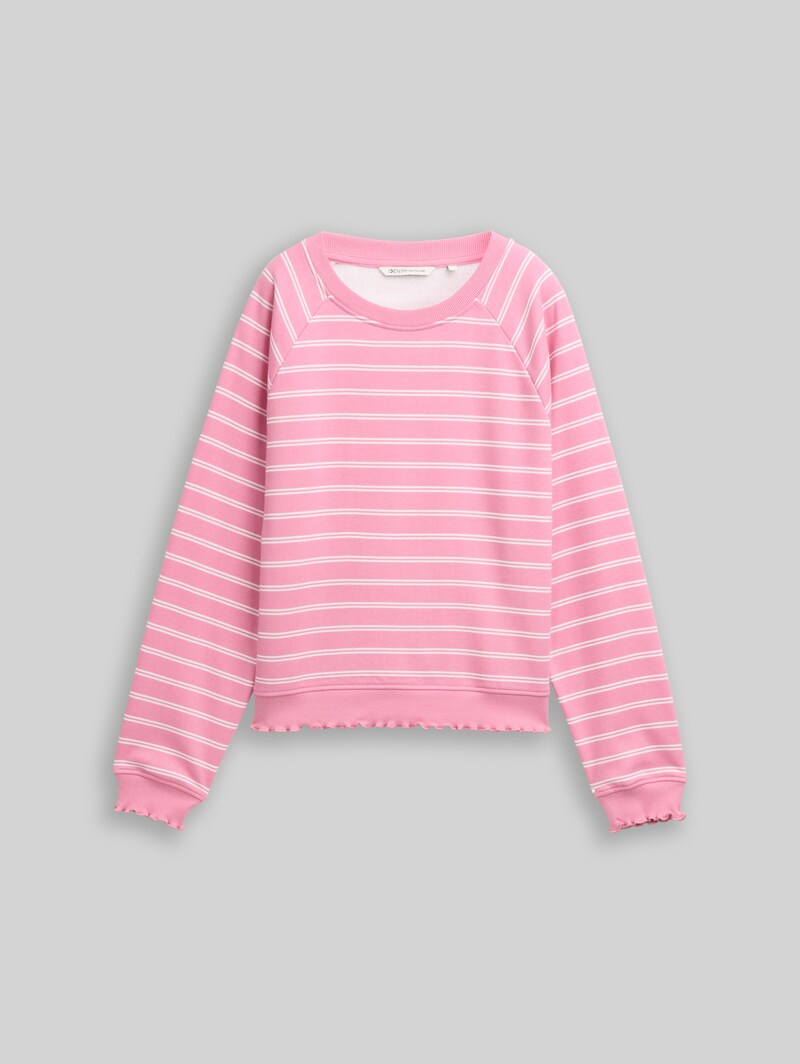 Tom Tailor Sweatshirt mit Streifenmuster - Pink White Stripe