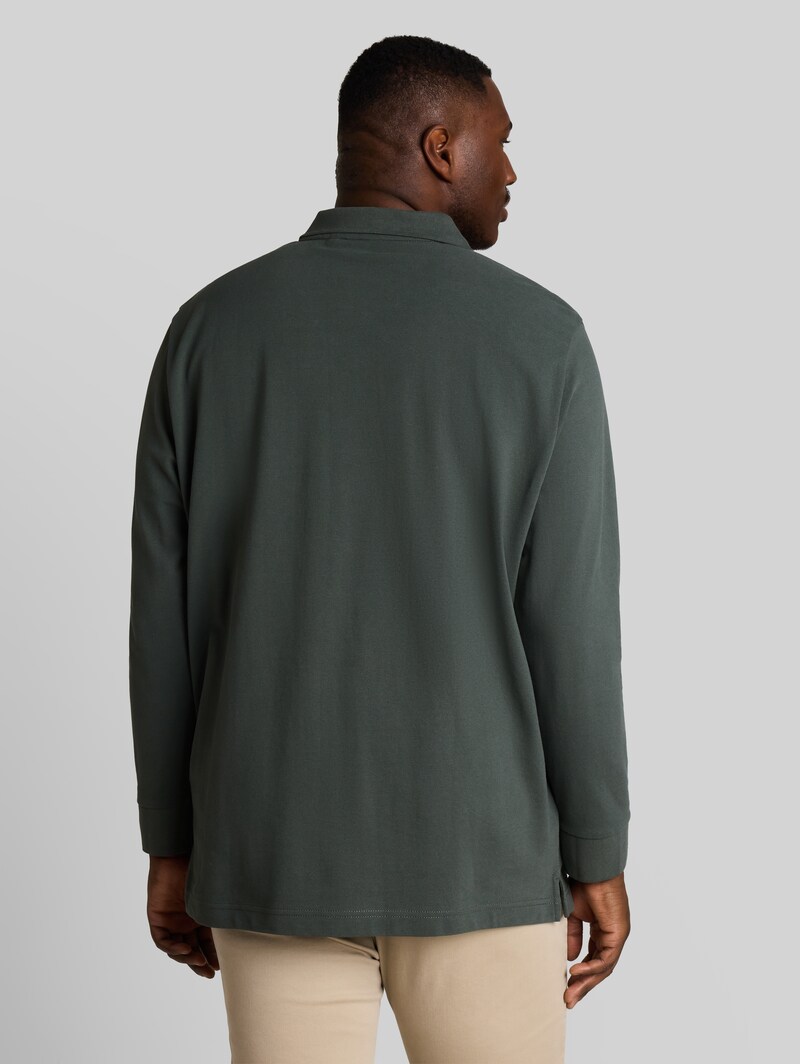 Tom Tailor Plus Size - Langarm Piqué Poloshirt - Darkest Olive