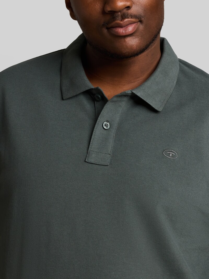 Tom Tailor Plus Size - Langarm Piqué Poloshirt - Darkest Olive