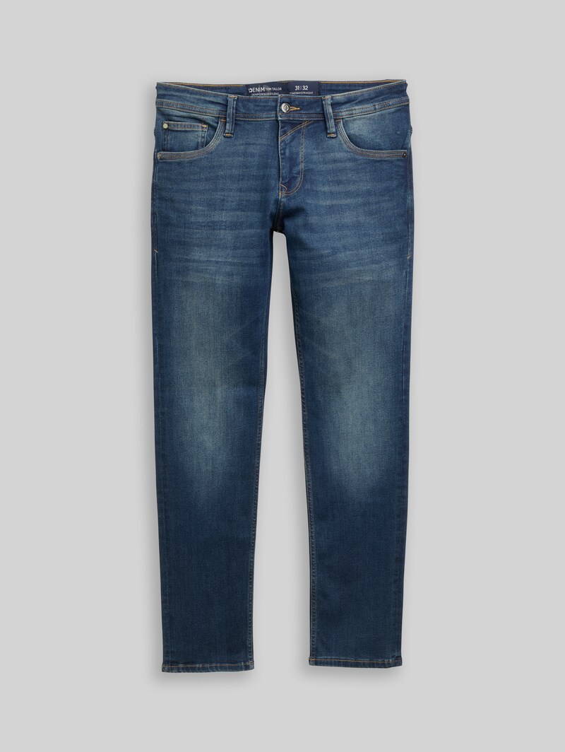 Tom Tailor TTAEDAN STRAIGHT Jeans - Used Dark Stone Blue Denim