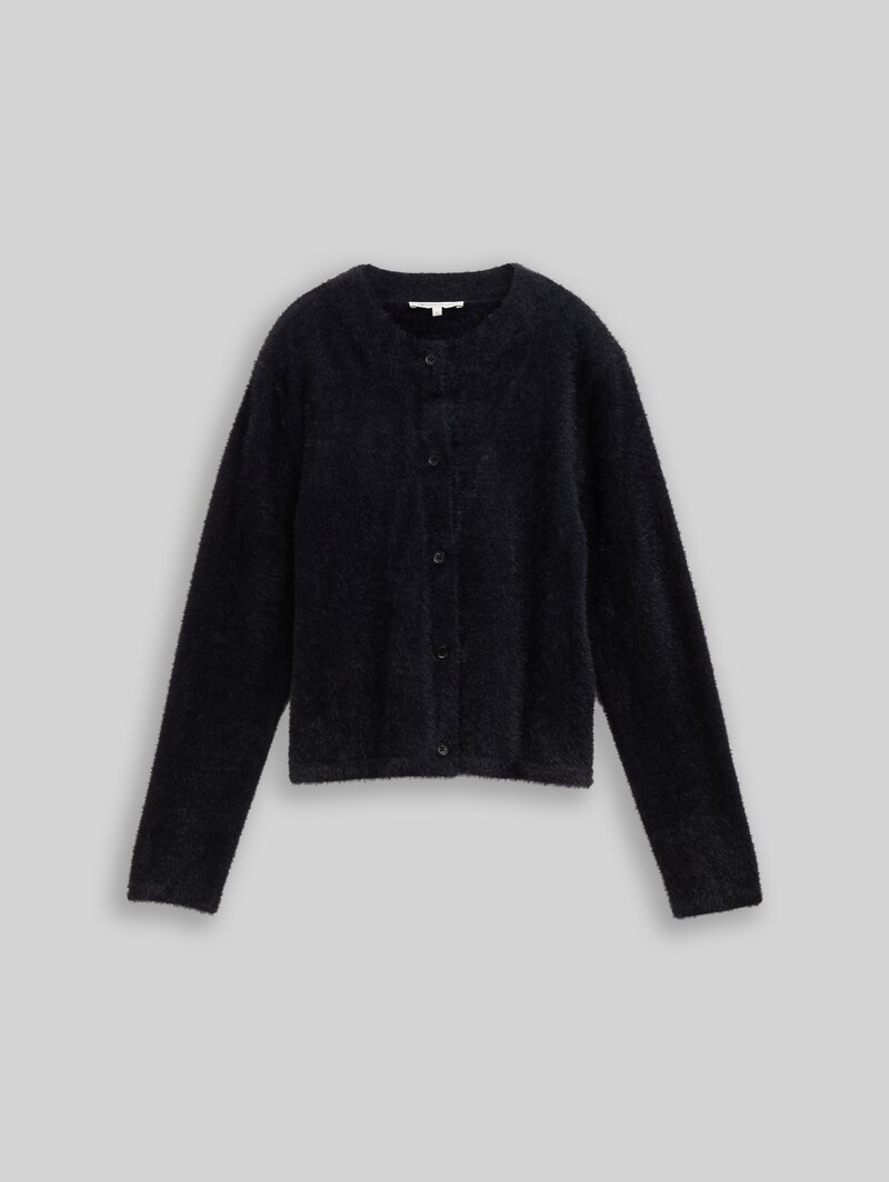 Tom Tailor Cardigan aus Federgarn - Deep Black