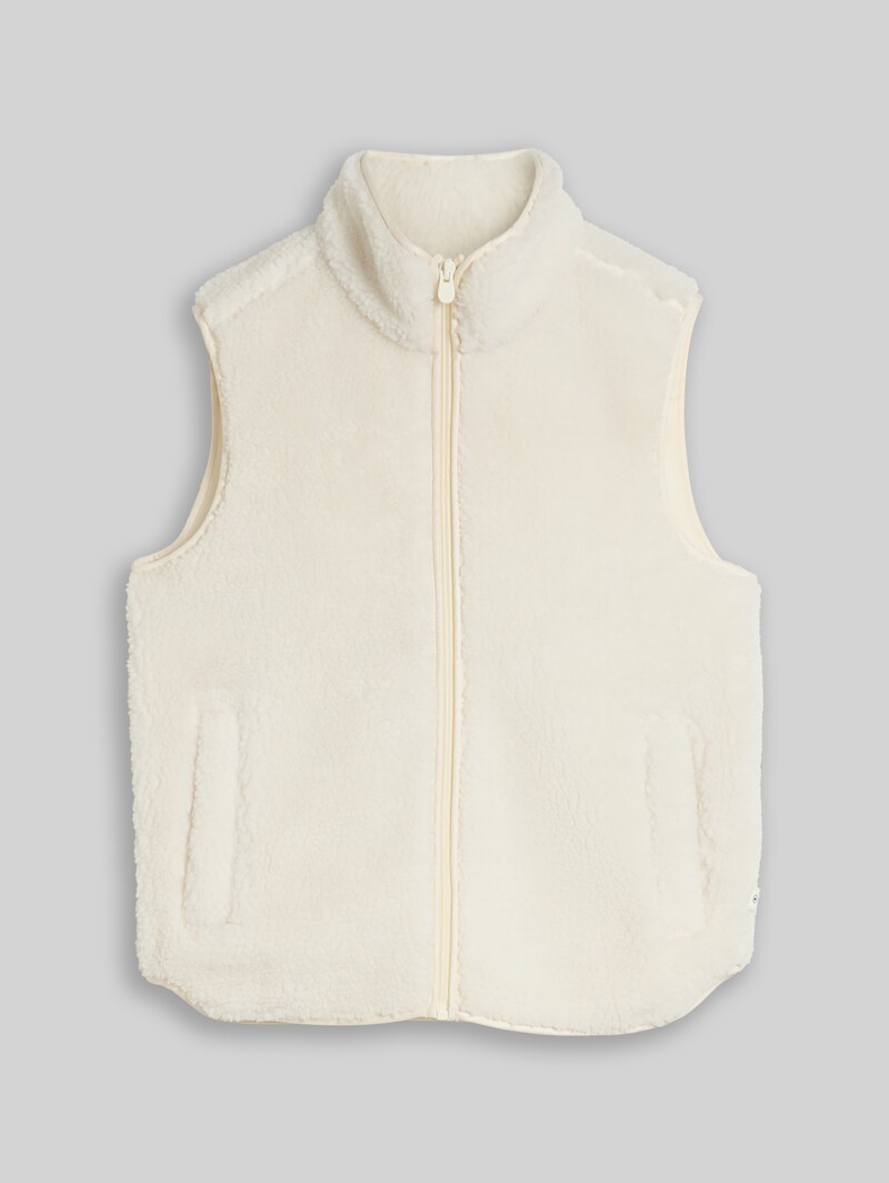 Tom Tailor Teddy-Weste - Light Creme Teddy