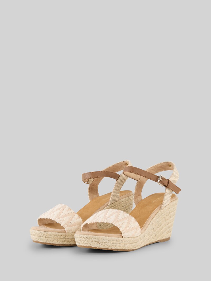 Tom Tailor Sandalen mit Keilabsatz - Offwhite-sand