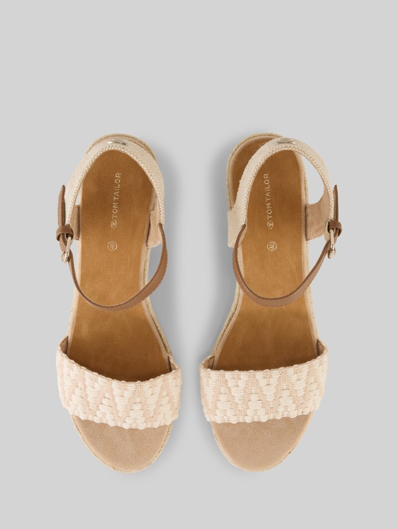 Tom Tailor Sandalen mit Keilabsatz - Offwhite-sand