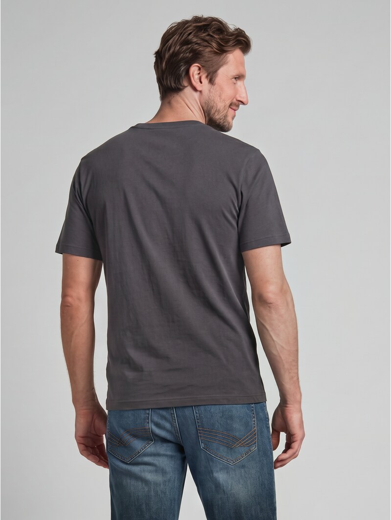 Tom Tailor T-Shirt aus Baumwolle mit Logo-Print - Tarmac Grey