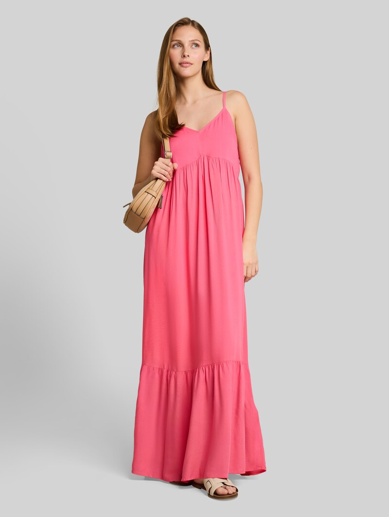 Tom Tailor Maxi-Kleid mit Volants - Soft Bright Pink
